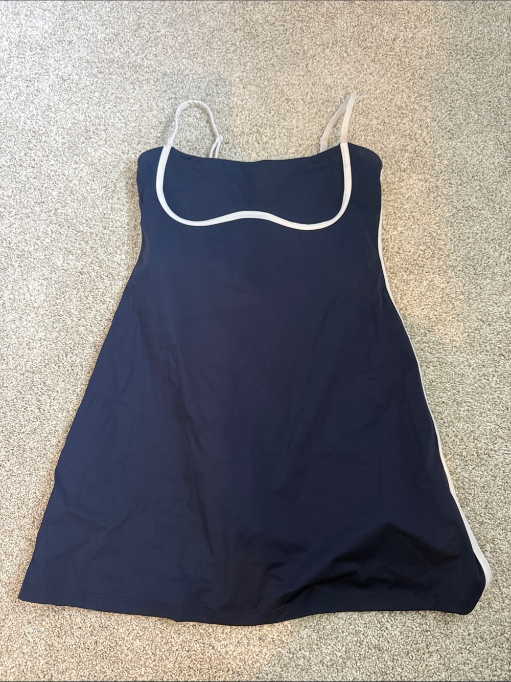 Navy Atheltic Dress with White Trim
